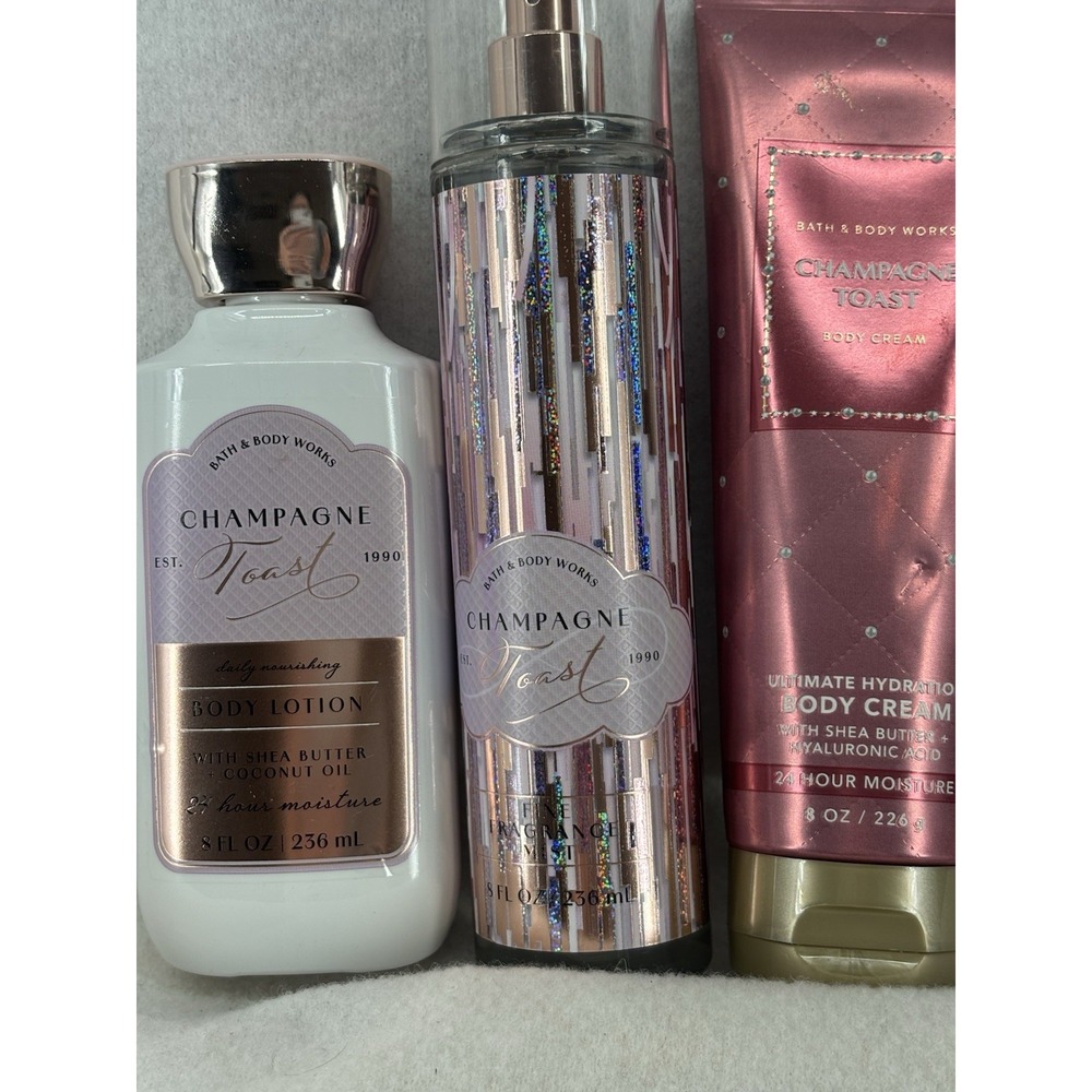 Bath & Body Works CHAMPAGNE TOAST Body Lotion & Cream Fragrance Mist 3PC